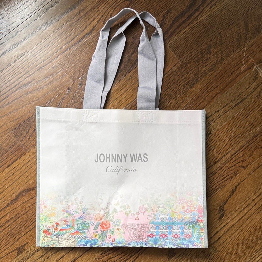 Johnny Was White Floral Tote Bag